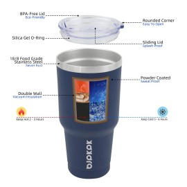 BJPKPK 30 oz Tumbler with Lid and Straw Stainless Steel Double Wall Vacuum In...