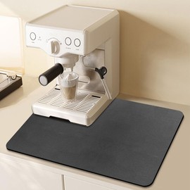 RUOZTEOO Coffee Mat,Rubber Backed Absorbent Dish Drying Mat for Kitchen, Ultra Water Absorbent Microfiber Dish Drying Mat for Counter, Coffee Bar Accessories(Dark Grey)