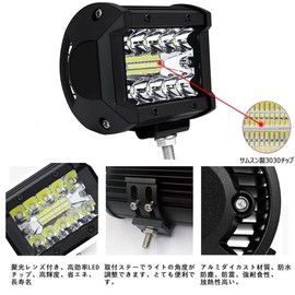 KIYOYO LED Work Light, 60 W Work Light, DC 12/24 V, 6000K Tire Light, Car Exterior Light, Fish-fishing Light, Parking Lot Light, Work Car, Heavy Equipment, Marine Headlight, Search Light, Off-Road Machinery, Automotive, Truck Supplies, Universal Work Lig