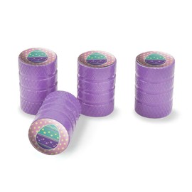 GRAPHICS & MORE Cute Easter Egg Turquoise Purple Polka Dots Tire Rim Wheel Aluminum Valve Stem Caps