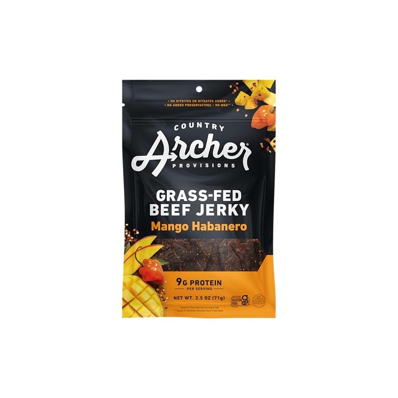 Country Archer Grass-Fed Beef Jerky - Beef Jerky Snack Pack,