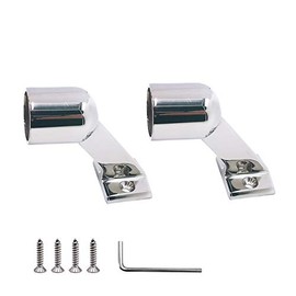 SHENGHUISS 2Pcs 1inch (25.8mm) 60 Degree High Leg Hand Rail Fitting Stainless Steel 316 Boat Yacht End Stanchion for 1â Tube Pipe with Screws and L Shape Hex Key