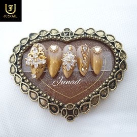 ❣High quality Lucky Gold Nail Tips - Long Ballerina / ❣고품격 럭키골드 네일팁 - 롱발레리나