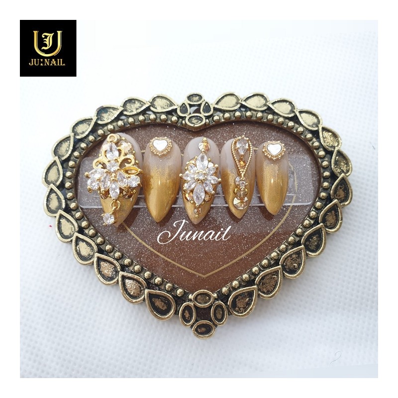 ❣High quality Lucky Gold Nail Tips - Long Ballerina /
