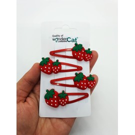 Hair Clips Accessories,Girls Snap Hair Clips,Cute Hair Clips,Kids Hair Clips,Metal ,Hair Clips,Baby Toddlers Girl Kids Hair clips (Strawberry Clip Z4CLISTR)