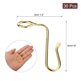 uxcell 30 Pcs Clothes Hanger Connector Hooks, Metal Hanger Extender Hooks for Wooden Metal Clothes Hangers Gold Tone