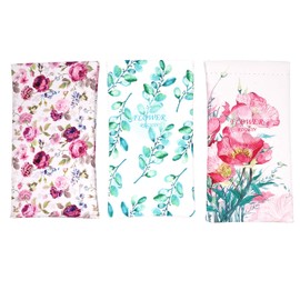 Outman PACK of 3 pcs Squeeze Top Sunglasses Pouch Eyeglass Cases Eyeglass Holder (Color 17)