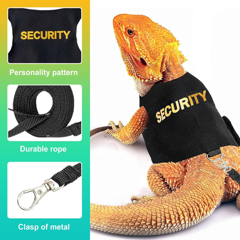KornaDoz Escape Proof Adjustable Bearded Dragon Leash and Harness Set,