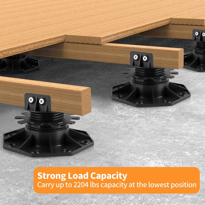 Fardtry 12 Pcs Joist Support Pedestals, Adjustable Plastic Pedestal Pavers