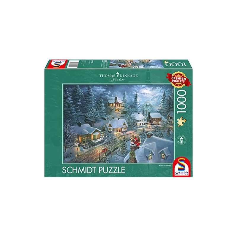 Schmidt Spiele 57529 Thomas Kinkade Christmas Motif, Santas Silent Night,