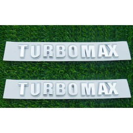 2PC 2024-2025 Turbomax Emblems 3D Badge Nameplate Hood Letters Logo Replacement for Turbo-max 85079242 (Chrome)