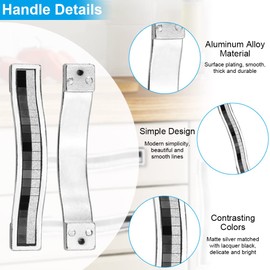 RECHCIGA 10PCS Crystal Cabinet Handles Aluminum Alloy Cabinet Pulls Rhinestone Handles Diamond Door Knobs 96MM Hole Distance Drawer Pull Handles with Screws for Cabinet Wardrobe Kitchen Cupboard