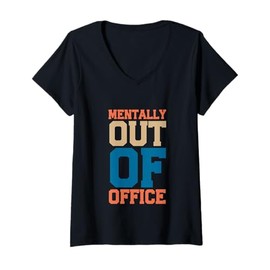 Womens Funny Mentally Out of Office Filipina Beauty Tips V-Neck T-Shirt