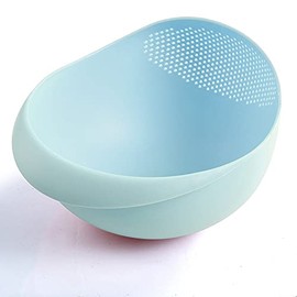 5-Quart Multi-Functional Bowl with Integrated Colander Strainer BPA-free - AC2 (Blue)