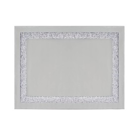 Regent Tray - Mirrored Glass - Inset Border of Multifaceted Crystals, Perfect Decorative Tray