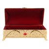 Vintage Metal Jewelry Box Rectangle Delicate Pattern Trinket Box with
