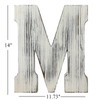 ABELOTS Rustic Wooden Letter M Wall Decor, Distressed White, 14