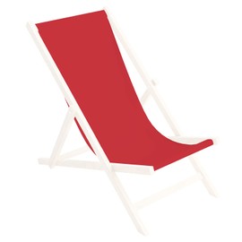 Replacement Fabric Cover 131 x 44 cm Interchangeable Deck Chair Fabric Cover 100% Polyester for Wooden Deck Chair Folding Deck Chair Colour Red [119]
