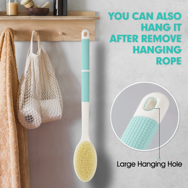 Backski Back Scrubber Anti Slip for Shower,Back Brush Long Handle