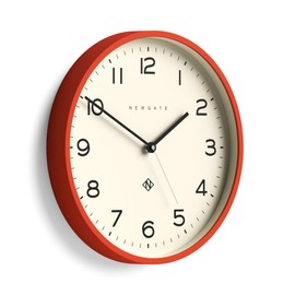 NEWGATE® Number Three Echo Wall Clock | Modern Round Clock | 14.5 inch | Pumpkin Orange | Easy to Read Numbers | Ideal for Kitchen, Living Room or Office