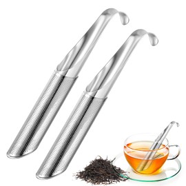 2 Stücks Teesieb aus Edelstahl, Feinmaschiges Teesieb mit Hakengriff Teeei Edelstahl für losen Tee,für Tee,Rose, Kaffee,Gewürze, Teefilter,Pfeife, Teesteil