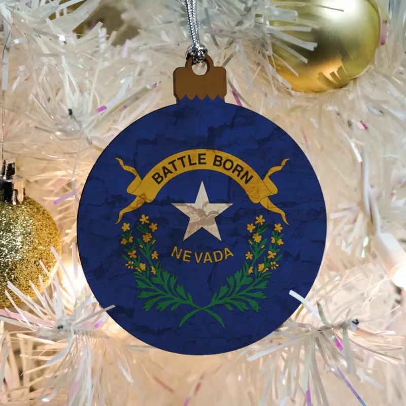 Unbranded Rustic Distressed Nevada State Flag Wood Christmas Tree Holiday