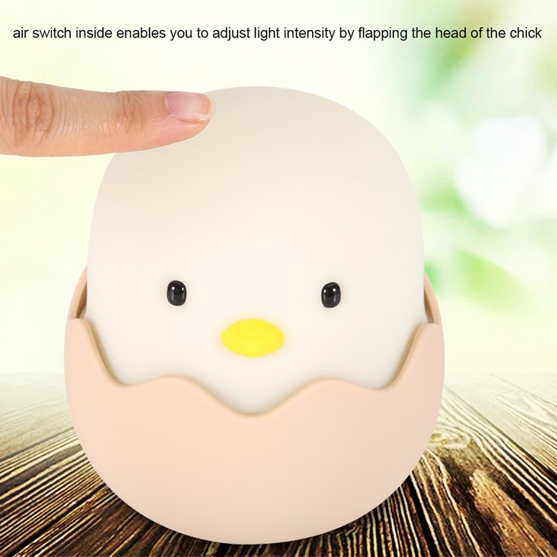 Cute Chick Shape USB Silicone LED Rechargeable Night Lamp Mini