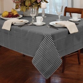 Classic Home Store Alan Symonds Tablecloths Gingham Tablecloth Black 36 x 36