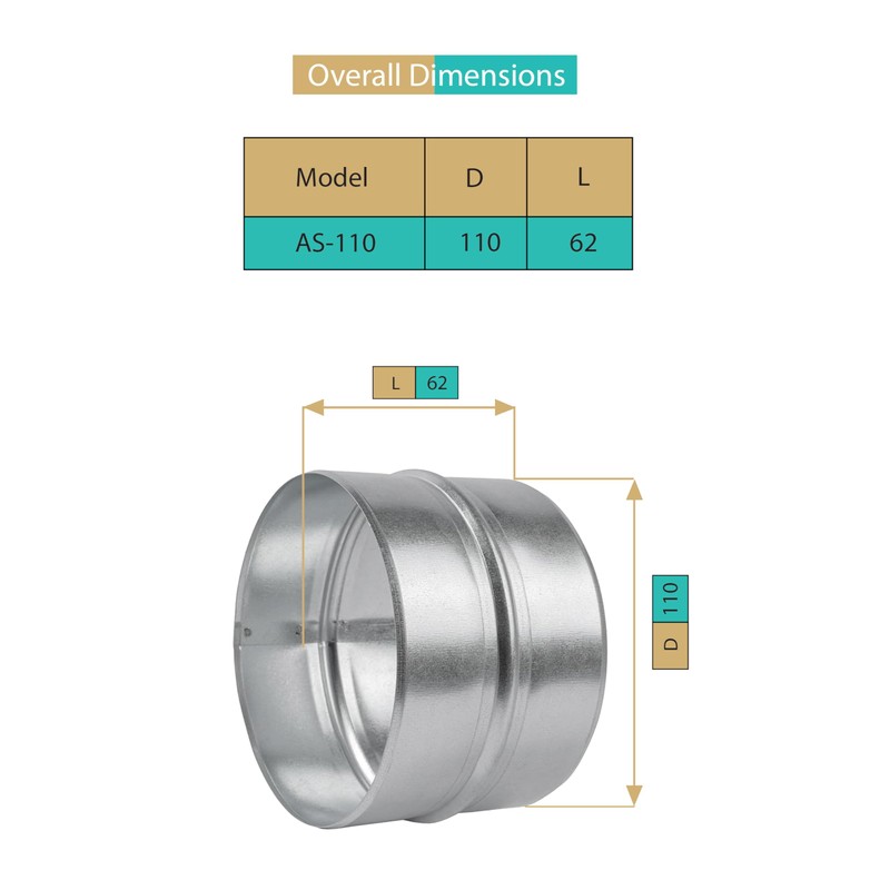 AIROPE - AS - 110 mm, pipe connector reducer, connector,