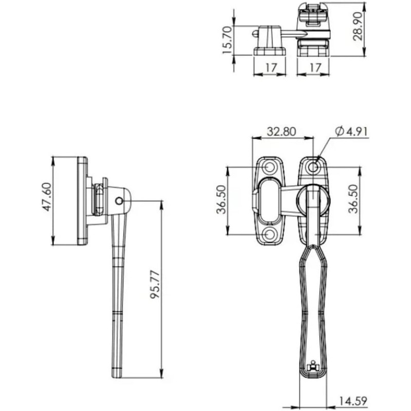 Jaladera Universal Herralum Para Ventana De Proyección (Negro)