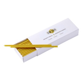 Danilovo Beeswax Candles Pack of 50 (Yellow) - Orthodox Candles for Prayer Table Decoration - Non-Toxic, Soot - Drip-Free, Long, Sustainable Products (Height 16 cm)