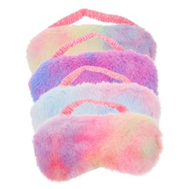 Beavorty 5sets Elastic Strap Sleep Mask Soft Silk Eye Cover for Girls Plush Blindfold Ideal for Travel Hotel and Conference 4pcs*5