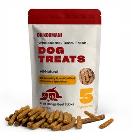 OH NORMAN! Soft Beef Jerky Dog Treats by Kaley Cuoco, Healthy Dog Treats, All Life Stages and Breeds, Air Dried, Ethically Sourced Free Range Beef,6 Oz