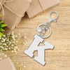 Lukiisoo Silver Keychains, A-Z Initial Letter Keychain with Small Crystal