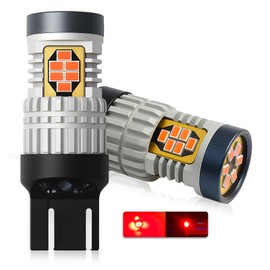 ANYTOP 7443 7440 LED Bulb Red Brake Light Bulb, 7444na 7441 7444 W21W Strobe Light Canbus Replacement for Cars, Trucks, SUVs, Vans Backup Parking Tail Stop Blinker Lights 2Pack