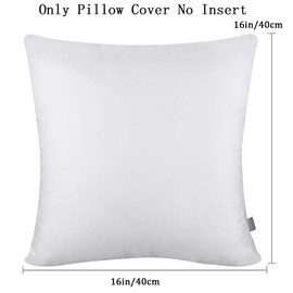 4 Pack Pillow cover,Cotton Comfortable Solid Decorative Throw Pillow Case Square Cushion Cover Pillowcase (Cover Only,No Insert) (16x16 inch/ 40x40cm, White)