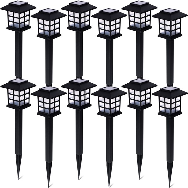 Zone Tech Outdoor Solar Powered Light – LED 12 Pack Bright Premium Quality Rain-Proof Walkway Path Patio Yard Lawn Garden LED Lamp (12 Pieces)