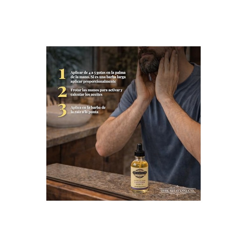 THE SHAVING CO Aceite para Barba Lavanda Nutre, Humecta e