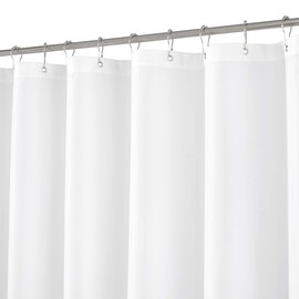 N&Y HOME 108 inch Extra Long Shower Curtain or Liner, Hotel Quality, Washable Fabric, White Bathroom Curtains with Grommets, 72x108