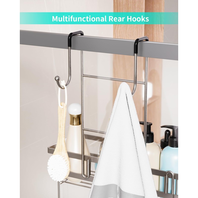 HapiRm Shower Caddy over Door- Hanging Shower Organizer with 14