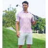 Alex Vando Mens Hawaiian Golf Shirt Moisture Wicking Digital Print