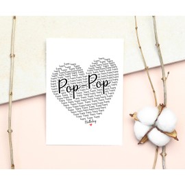 Happy Birthday Pop-Pop Card - Cute Happy Birthday - Birthday Greeting Card - Sweet Birthday Card For Pop-Pop - Anniversary-Thank You Card - Heart Happy Birthday Mom - I Love You Pop-Pop Card