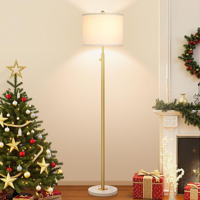 【Upgraded】Dimmable Gold Floor Lamps for Living Room, 11W LED Bulb