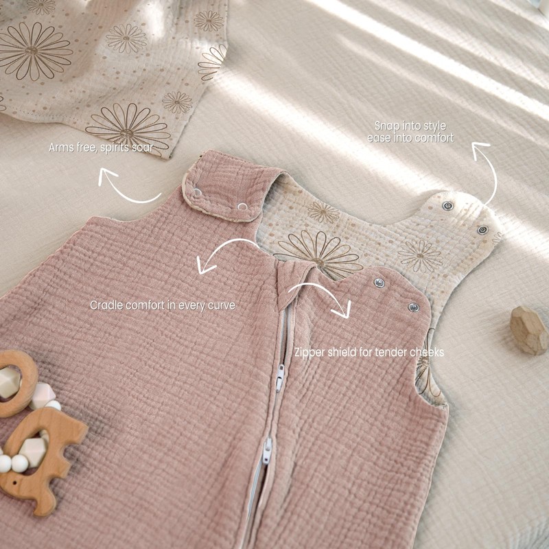 lulumoon Sleep Sack Muslin for Baby: Cotton Wearable Blanket for