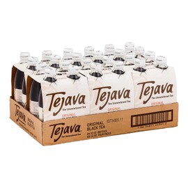 Tejava Tejava Original Unsweetened Black Iced Tea, 24 Pack, 12oz Glass Bottles, Non-GMO, Kosher, No Sugar or Sweeteners, No calories, No Preservatives, Brewed in Small Batches