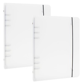 A5 Notebook Photocard Binder, Transparent Loose Leaf Personal Organizer Cover 6 Budget Binder Ring Planner with Elastic String (Hard)