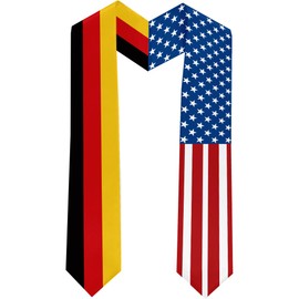 Ruchikaj 2025 Germany Flag and USA Flag Graduation Stole Graduation Sash Class of 2025 Graduation Scarf for International Student (Baccalaureate Gown and Hat Not Included)