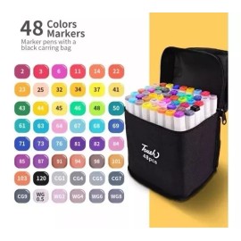 Plumones Marcadores Doble Punta 48 Colores Touch Punta Pince