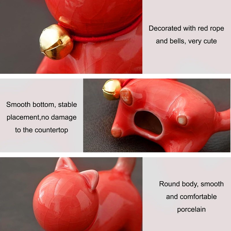 YOUDMEARUD Toilet Floor Bolt Caps with Ceramic Cat Decor &