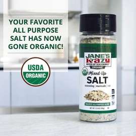 Jane’s Krazy Organic Mixed-Up Salt Blend 3.53oz | Seasoned Salt | Original Jane’s Krazy Seasoning Salt now Certified USDA Organic (3.53 oz)